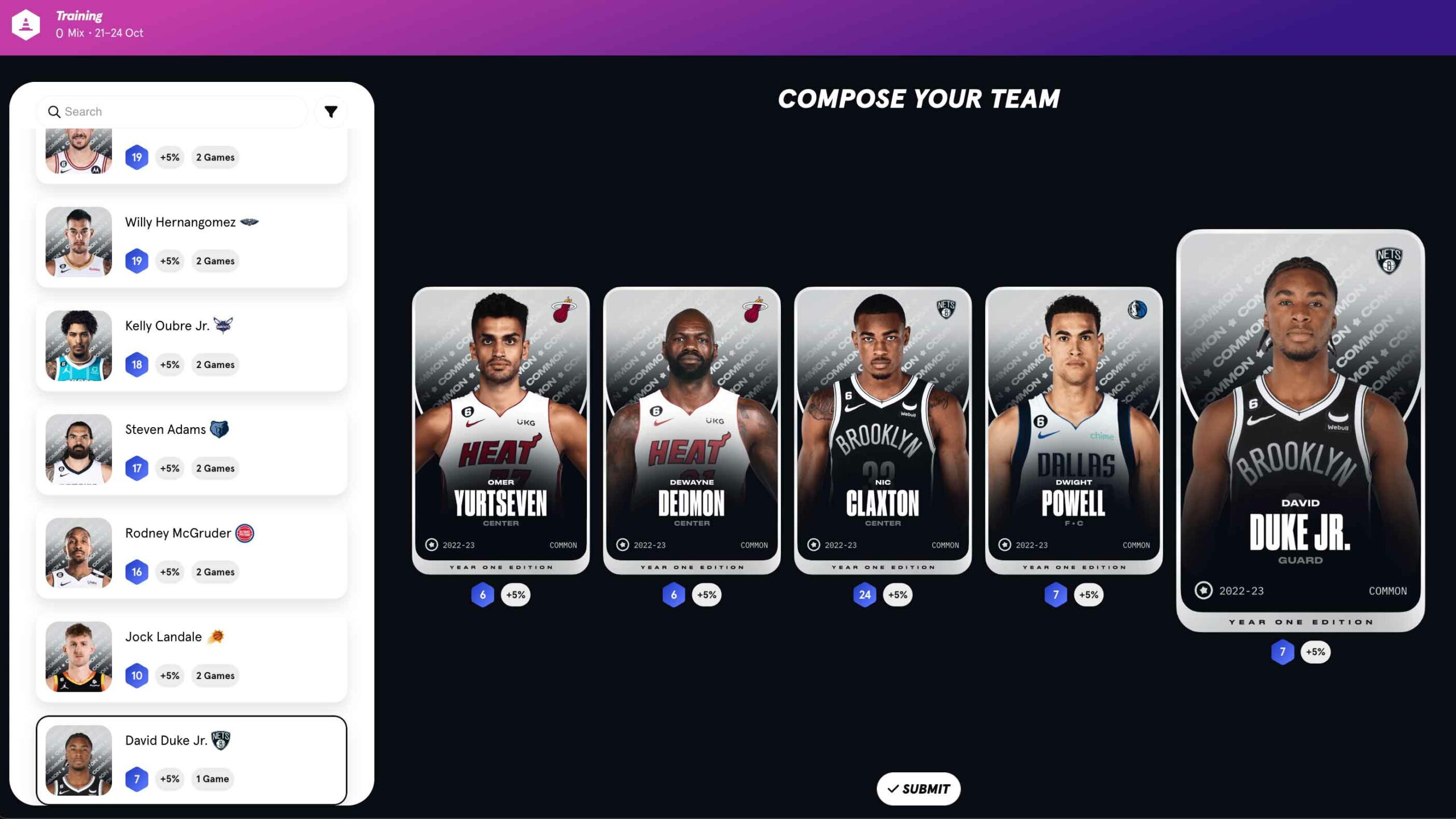 Play fantasy basketball with ownable player cards - Sorare